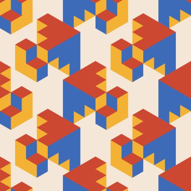 Soyut geometrik yaratıcı sanatsal kompozisyona sahip modaya uygun minimalist kusursuz desen retro vintage iç tasarım, duvar kağıdı, minimal arkaplan, vektör illüstrasyonu