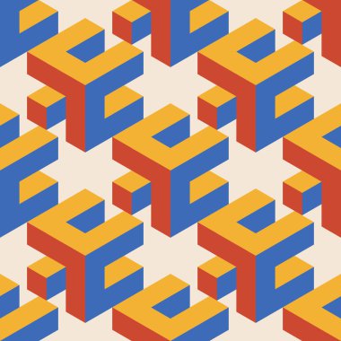 Soyut geometrik yaratıcı sanatsal kompozisyona sahip modaya uygun minimalist kusursuz desen retro vintage iç tasarım, duvar kağıdı, minimal arkaplan, vektör illüstrasyonu