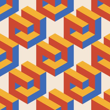 Soyut geometrik yaratıcı sanatsal kompozisyona sahip modaya uygun minimalist kusursuz desen retro vintage iç tasarım, duvar kağıdı, minimal arkaplan, vektör illüstrasyonu