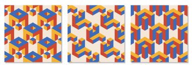 Soyut geometrik yaratıcı sanatsal kompozisyona sahip, modaya uygun, minimalist, pürüzsüz modeller. Eski model iç tasarım, duvar kağıdı, minimal arkaplan, vektör illüstrasyonu için ideal.