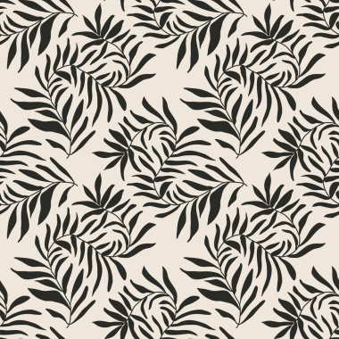 İç tasarım, duvar kâğıdı, minimal arkaplan, vektör illüstrasyonu için ideal nötr renklerde soyut el yazması kompozisyonu ile son derece minimalist, kusursuz botanik desen