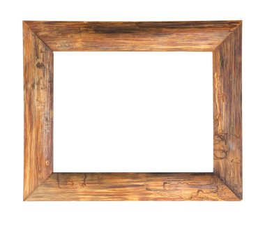 wooden frame isolated on white background clipart