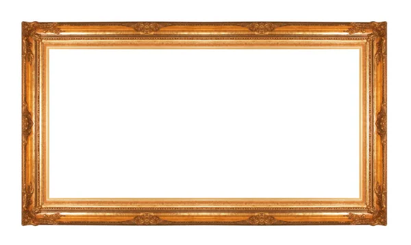 Antik Goldener Rahmen Isoliert Auf Weißem Hintergrund — Stockfoto