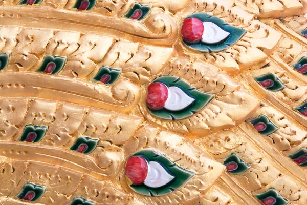 Stuckreliefmuster Der Schuppigen Schlange Naga Öffentlichen Tempel Vintage Des Traditionellen — Stockfoto