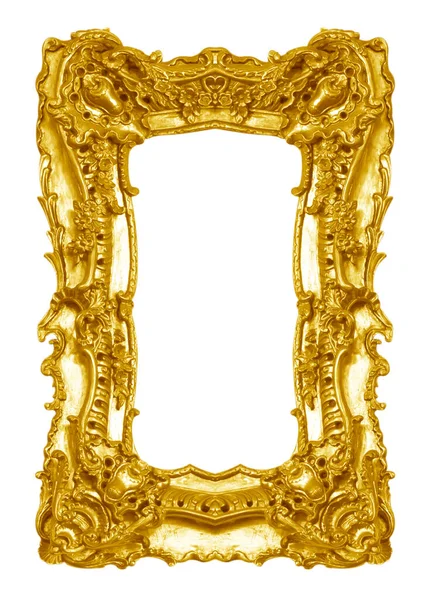 Beyaz Arkaplanda Izole Edilmiş Antika Altın Çerçeve — Stok fotoğraf