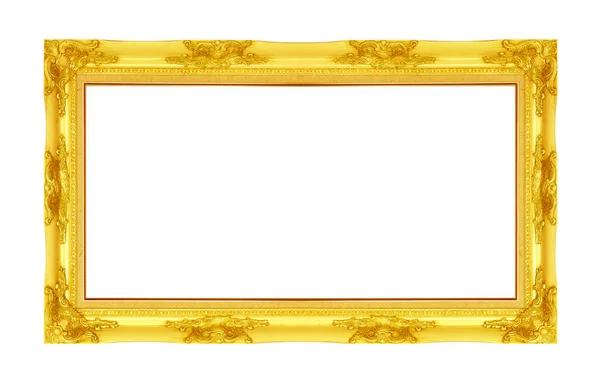 Антикварна Золота Рамка Ізольована Білому Тлі — стокове фото
