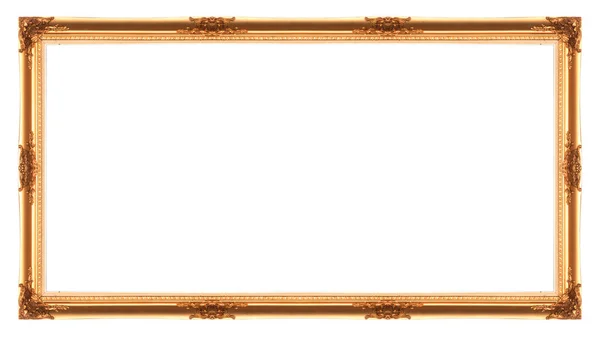 Antik Goldener Rahmen Isoliert Auf Weißem Hintergrund Stockfoto