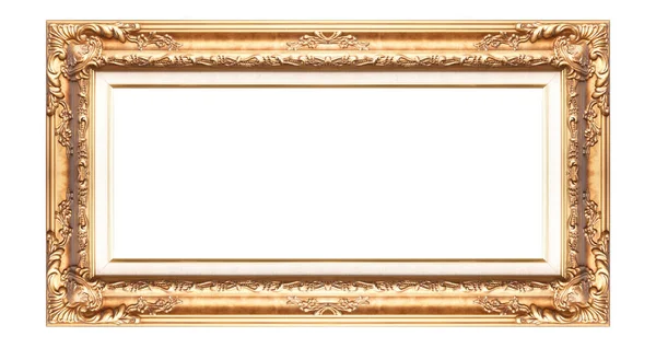 Old Antique Gold Picture Frame Isolated White Background — Stock Photo, Image