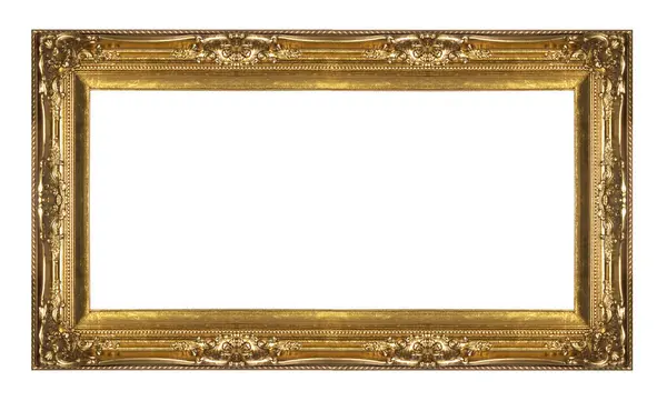 Gouden Frame Geïsoleerd Een Witte Achtergrond Stockfoto