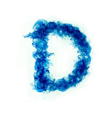 İngiliz harfleri mavi alev siyah bir arkaplan üzerinde izole.