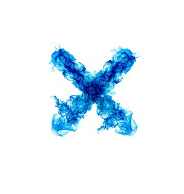 İngiliz harfleri mavi alev siyah bir arkaplan üzerinde izole.