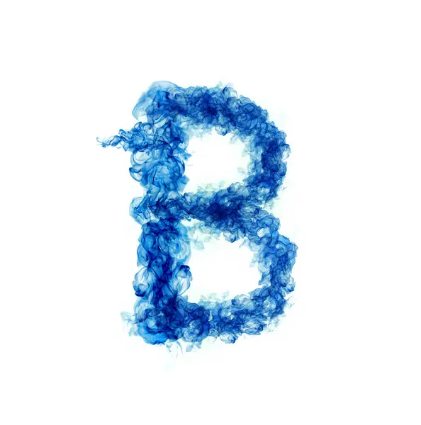 English Letters Blue Flame Isolated Black Background — Stock fotografie