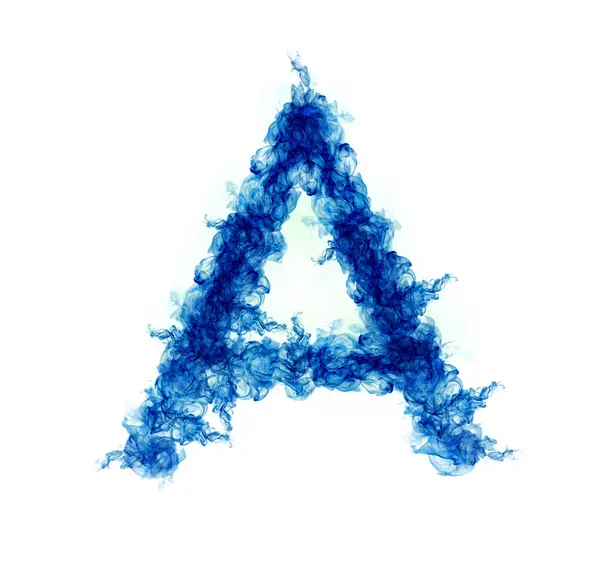 Английские Буквы Blue Flame Изолированы Черном Фоне — стоковое фото