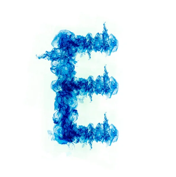 Английские Буквы Blue Flame Изолированы Черном Фоне — стоковое фото