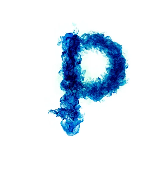 Αγγλικά Γράμματα Μπλε Φλόγα Απομονωμένα Μαύρο Φόντο — Φωτογραφία Αρχείου
