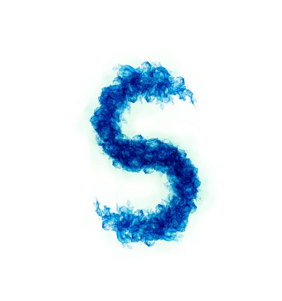 Letras Inglesas Azul Llama Aislada Sobre Fondo Negro — Foto de Stock