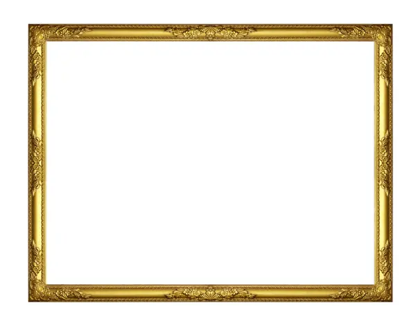 Gold Old Picture Frame White Background — Stock Photo, Image