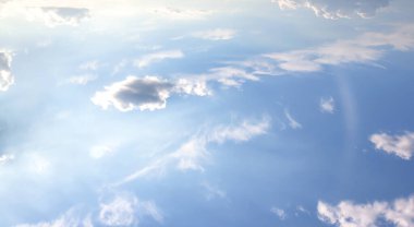 Beyaz bulutlu yüksek açılı gökyüzü