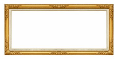 altın çerçeve beyaz arkaplanda izole edildi