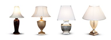 Beyaz arka plan üzerinde izole yatak odası aydınlatma.