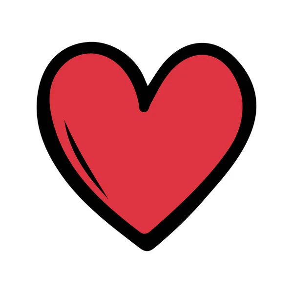 Coração Esboço Vermelho Isolado Fundo Branco Coração Amor Desenhado Mão Vetor De Stock