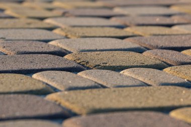 Bu güzel desenli kaldırım taşlarını gösteren detaylı bir manzara, peyzaj ve şehir ortamları için mükemmel.
