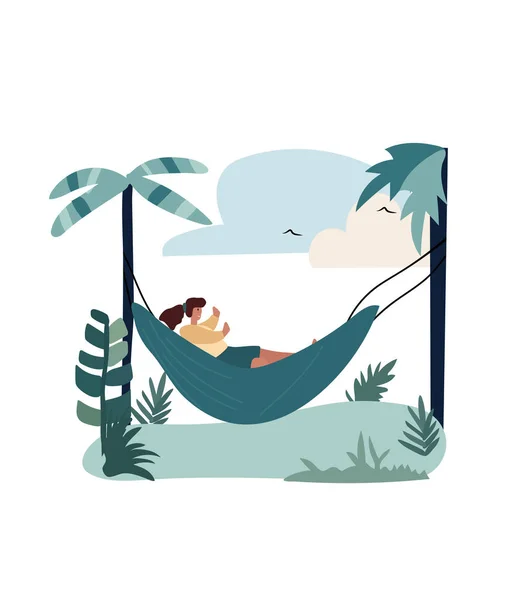 Relaxing on hammock Stock-vektorer, royaltyfrie Relaxing on hammock  illustrationer | Depositphotos
