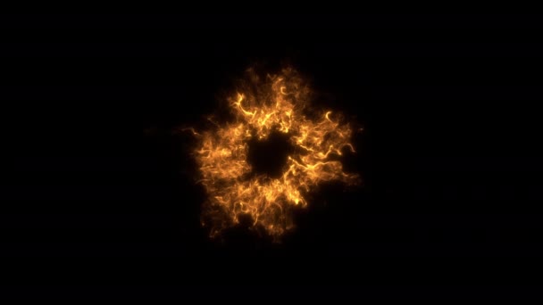 辐射粒子向四面八方扩散的动态Vfx爆炸 在4K中包含粒子发光效果的冲击波 适用于覆盖和各种图形元素 被隔离在黑暗中 — 图库视频影像