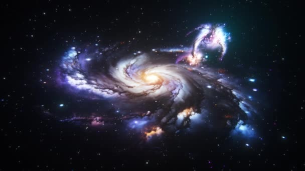 Experimente Uma Viagem Tranquila Enquanto Você Navega Lado Uma Galáxia — Vídeo de Stock