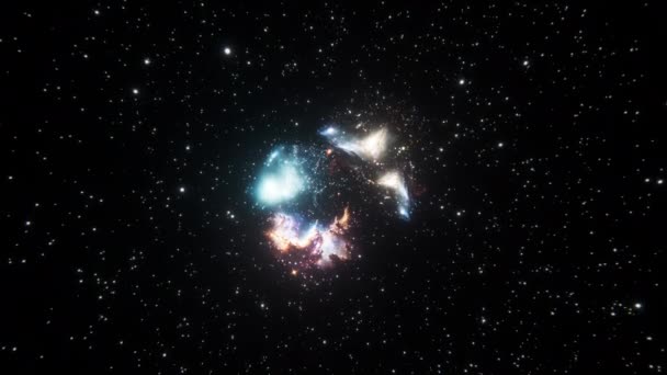 Wyrusz Podróż Przez Zagadkę Lot Kosmiczny Gwiezdnego Pola Galaktyki Mgławic — Wideo stockowe