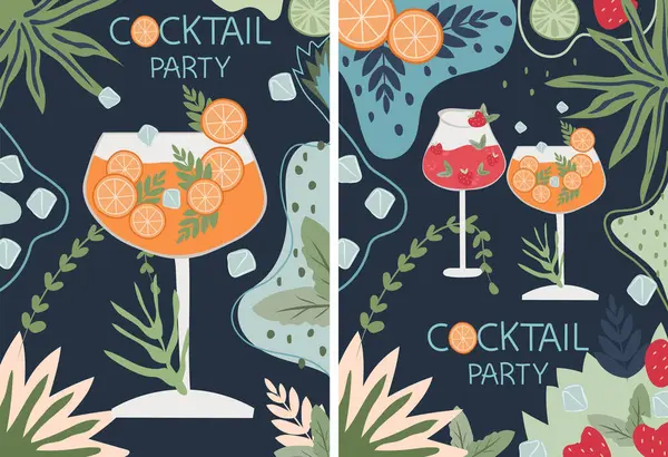 Variété Cocktails Dans Style Plat Cette Collection Propose Une Gamme Graphismes Vectoriels
