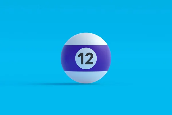 Billiard ball with number 12. Game for leisure. Sports equipment. 3d render