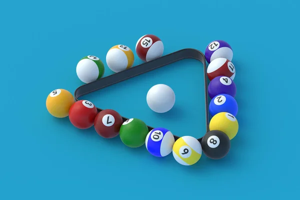 Biljartballen Plastic Driehoek Spel Voor Ontspanning Sportuitrusting Renderen — Stockfoto