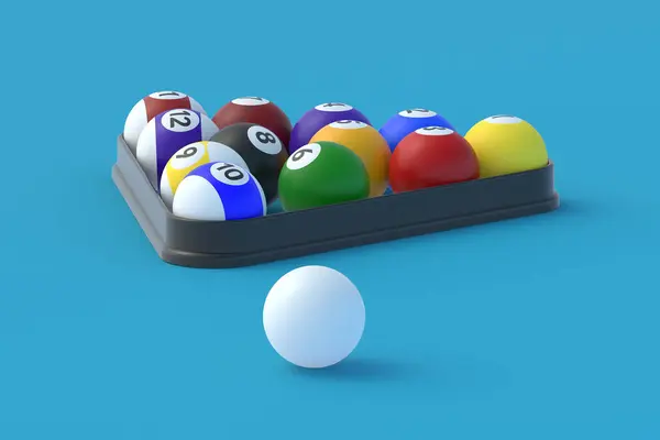 Billardkugeln Kunststoffdreieck Spiel Für Die Freizeit Sportgeräte Darstellung — Stockfoto