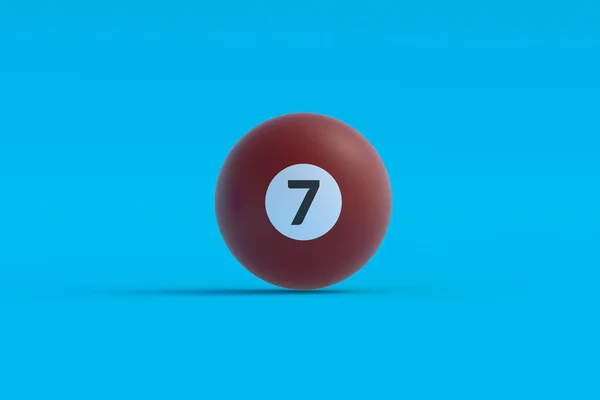Billiard ball with number 7. Game for leisure. Sports equipment. 3d render