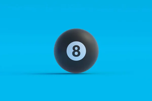 Billiard ball with number 8. Game for leisure. Sports equipment. 3d render