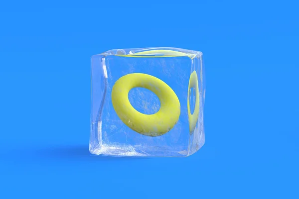 Anillo Inflable Cubo Hielo Ilustración — Foto de Stock
