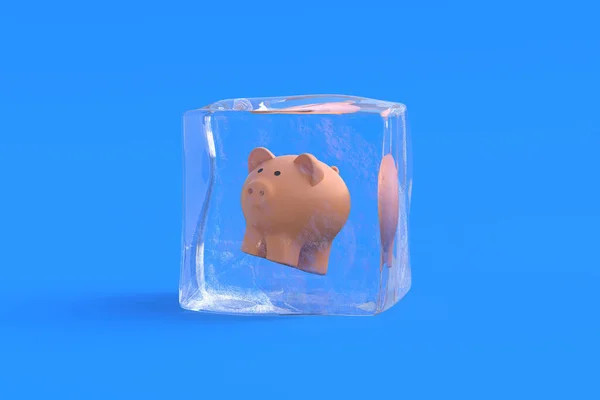 Porquinho Cubo Gelo Ilustração — Fotografia de Stock