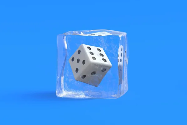 氷のキューブで死ぬ 3Dイラスト — ストック写真