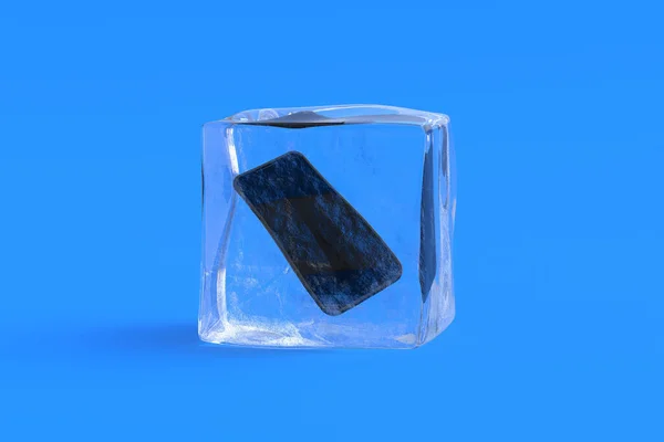 Смартфон Кубі Льоду Ілюстрація — стокове фото