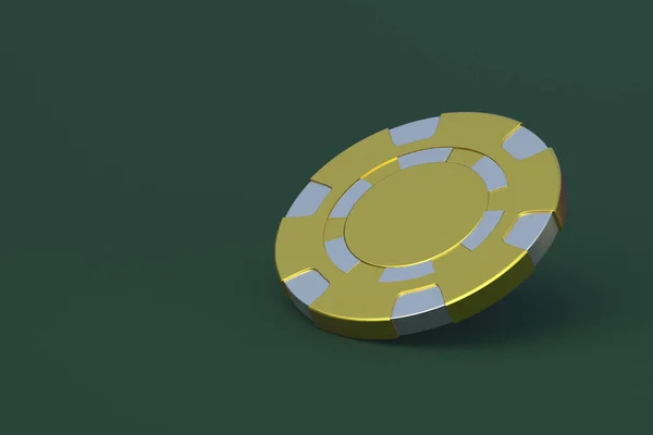 Goldene Farbe Spielt Chip Auf Casino Tisch Kopierraum Darstellung — Stockfoto