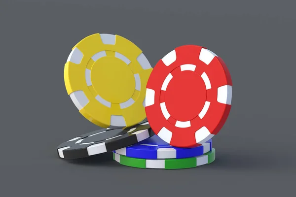 カジノのチップ 豪華なゲームだ 3Dレンダリング — ストック写真