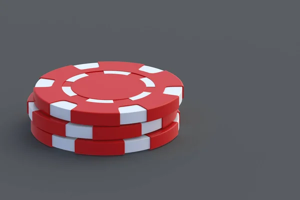 カジノのチップ コピースペース 3Dレンダリング — ストック写真