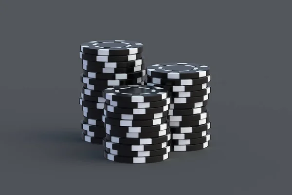 カジノのチップのスタック 3Dレンダリング — ストック写真