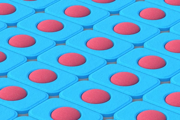 Rows of dishwasher detergent tablets. 3d render