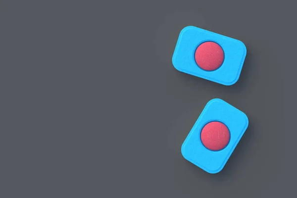 Zwei Spülmittel Tabletten Ansicht Von Oben Kopierraum Darstellung — Stockfoto