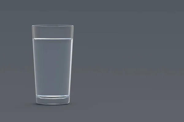 Glas Water Grijze Achtergrond Verfrissingsvloeistof Begrepen Ruimte Renderen — Stockfoto
