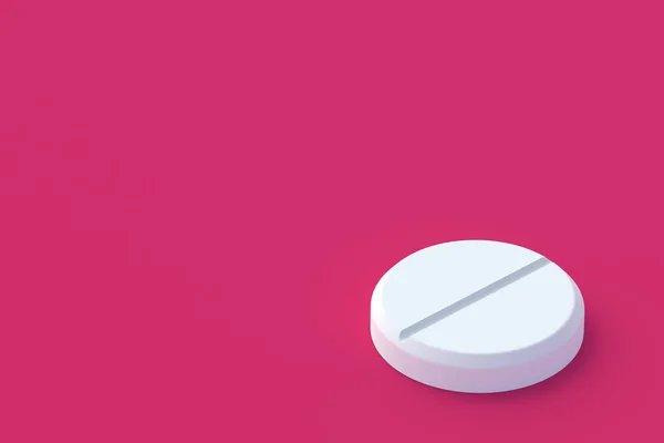 Okrągła Tabletka Czerwonym Tle Koncepcja Opieki Zdrowotnej Medycznej Dawkowanie Leków — Zdjęcie stockowe