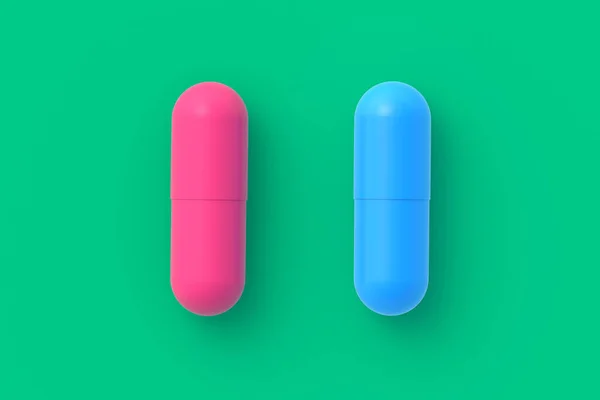 Pilules Sur Fond Vert Concept Santé Médical Posologie Des Médicaments — Photo