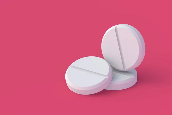 Comprimidos Sobre Fundo Vermelho Conceito Saúde Médico Dosagem Medicamentos Vitaminas — Fotografia de Stock